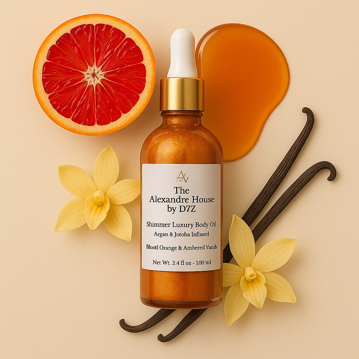 Luxury Shimmer Body Oil - Blood Orange & Ambered Vanille