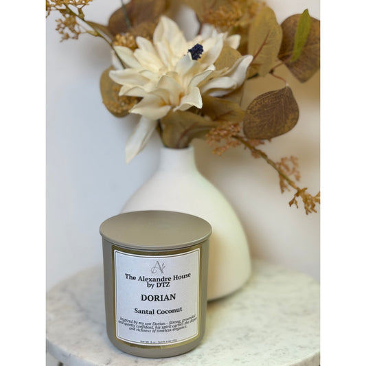 DORIAN | Santal Coconut Signature Candle (8 oz)A bold, clean luxury candle in a crackling wood wick