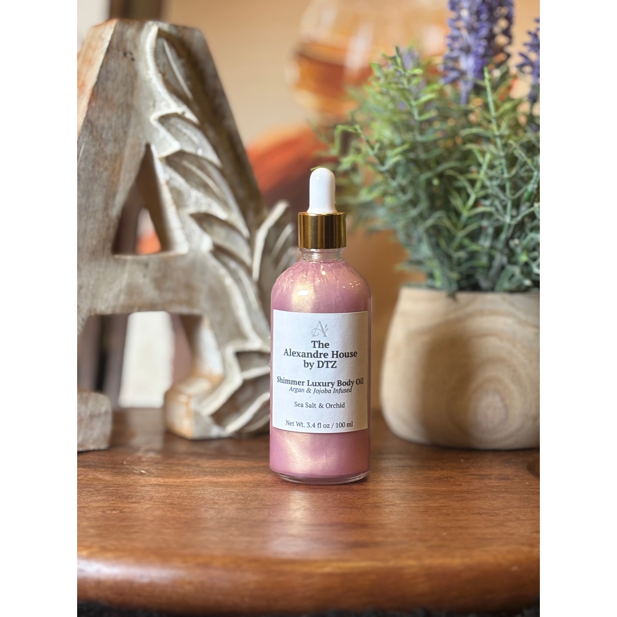 Zaq| Sea Salt & Orchid Luxury Body Oil (3.4 oz) - Lightweight luxury oil, Shimmer or non- Shimmer