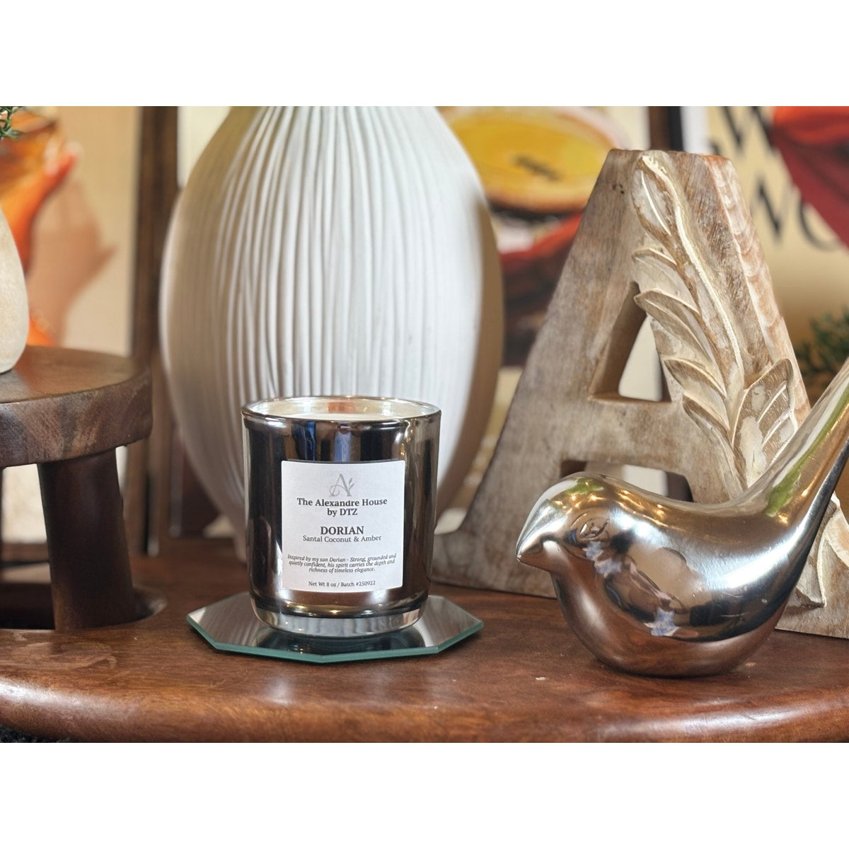 DORIAN | Santal Coconut Signature Candle (8 oz)A bold, clean luxury candle in a crackling wood wick