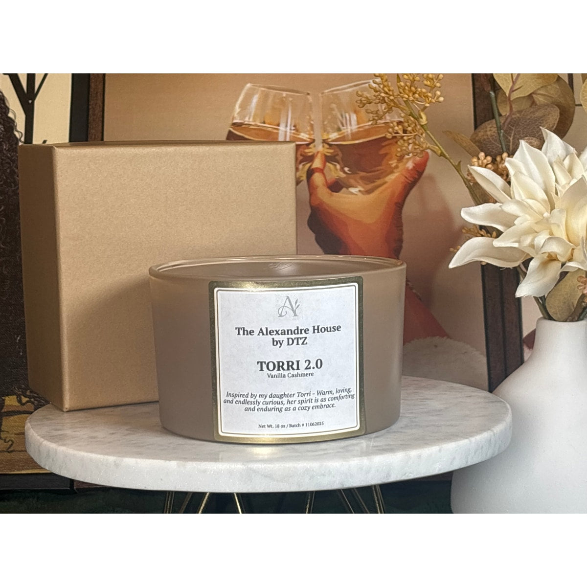 Vanilla Cashmere 18 oz Signature Candle - Luxe Box Included