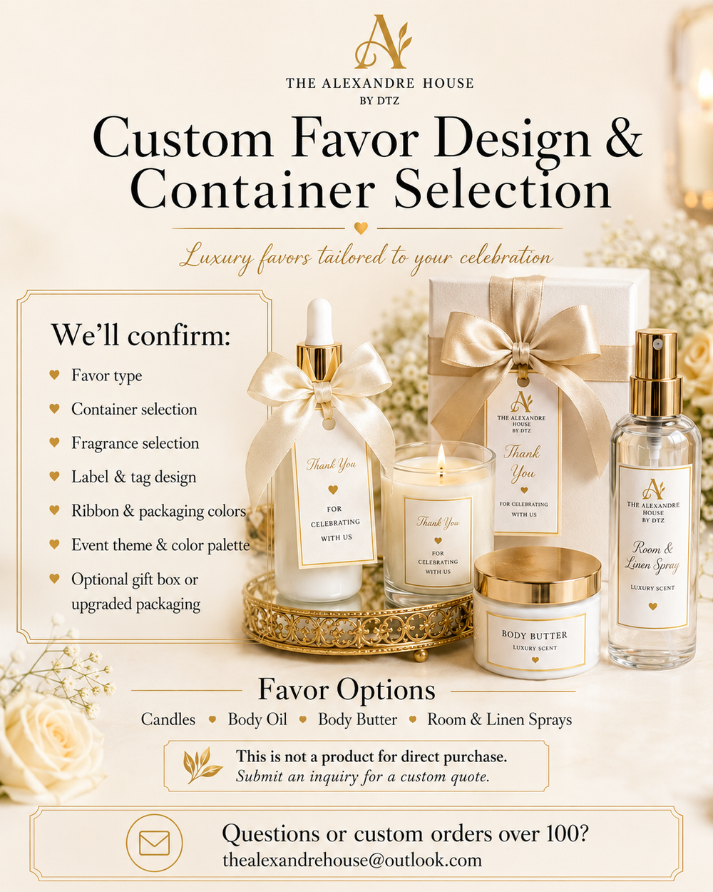 Custom Favor Design & Container Selection