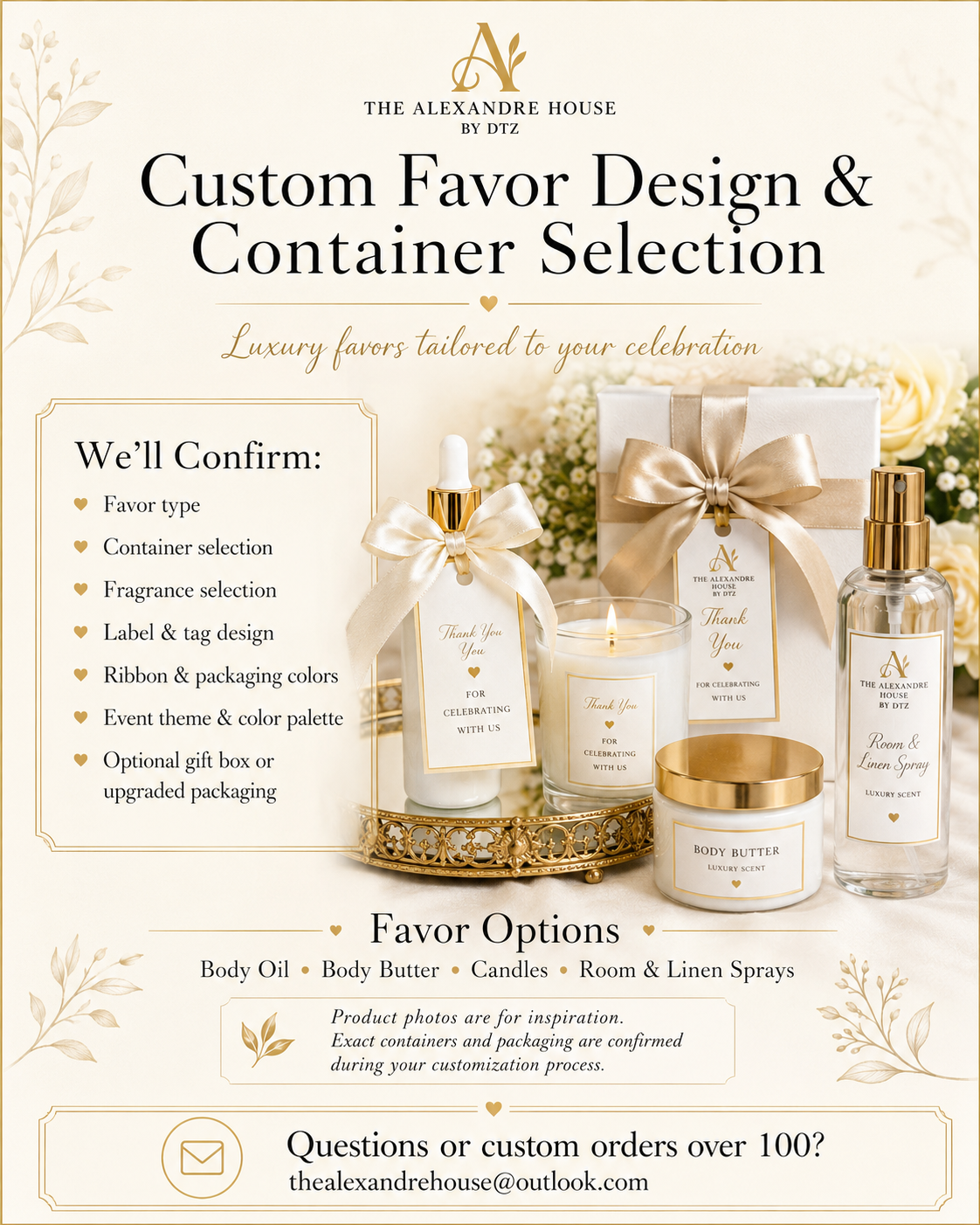 Luxury Body Oil Event Favors — 2 oz