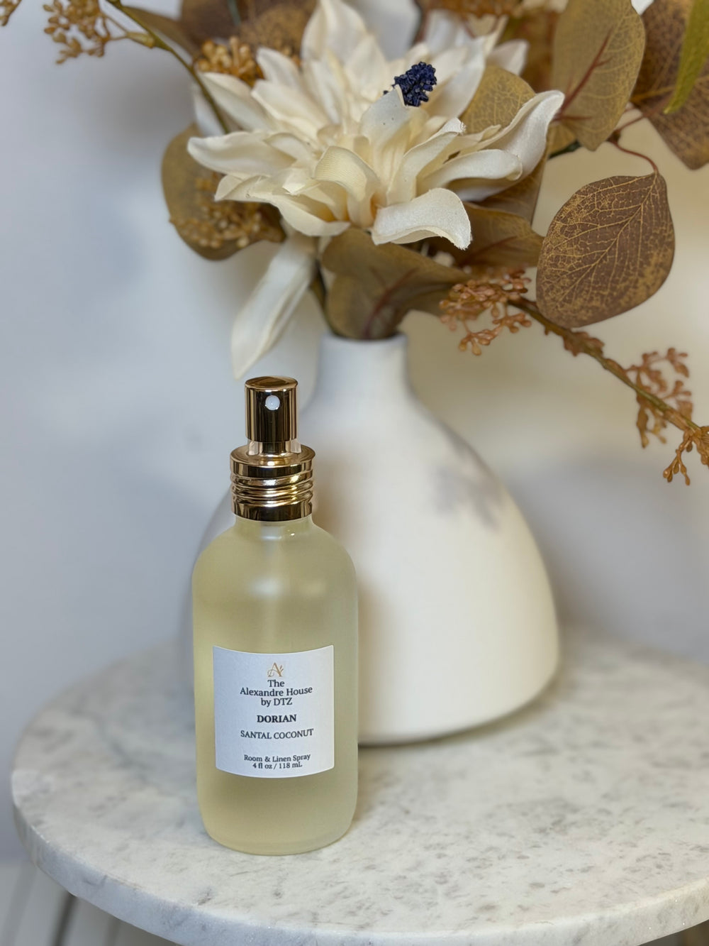 DORIAN | Santal Coconut  Room & Linen Spray (4 oz) — Earthy yet smooth spray, crafted with organic alcohol base
