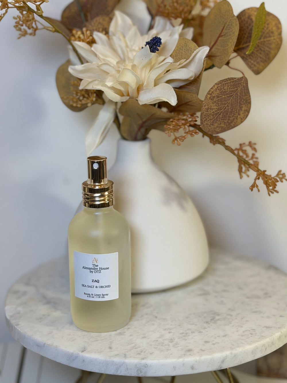 ZAQ |  Sea Salt & Orchid Room & Linen Spray (4 oz) — A clean, uplifting spray with organic alcohol