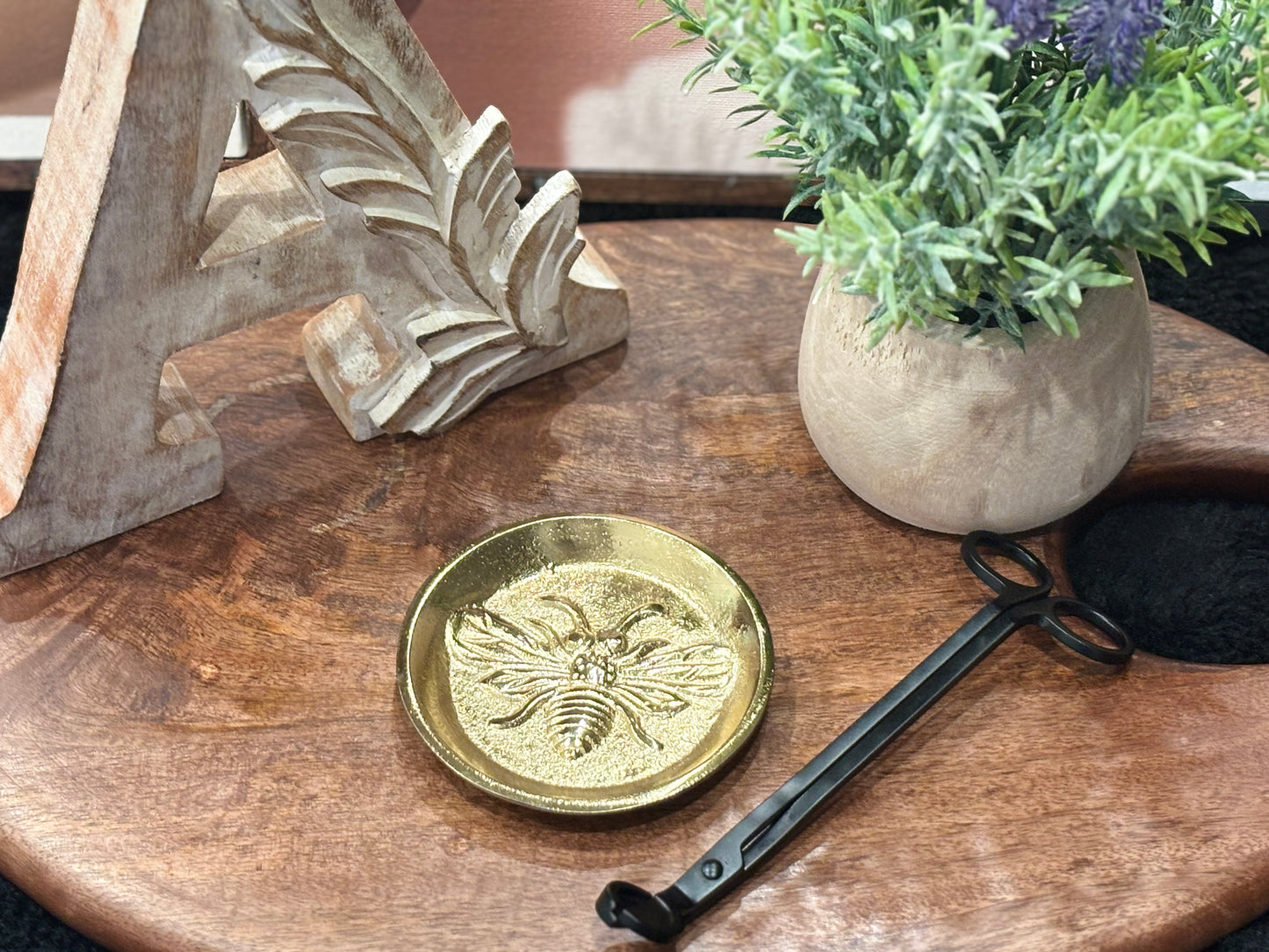 Gold Tray — A sleek, reflective accent for displaying your luxury candles and home essentials