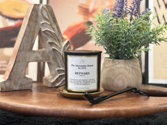 Reynard | Teakwood Signature Candle (8 oz) — A deep, masculine luxury candle with a crackling wood wick