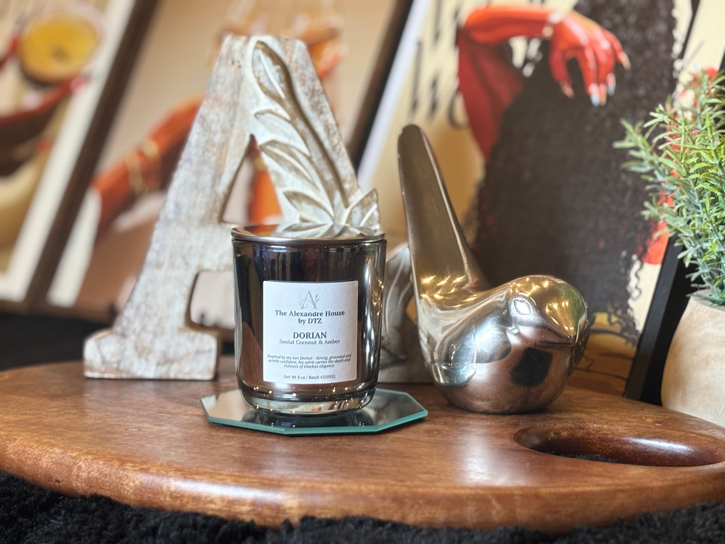 DORIAN | Santal Coconut & Amber Signature Candle (8 oz)A bold, clean luxury candle in a crackling wood wick