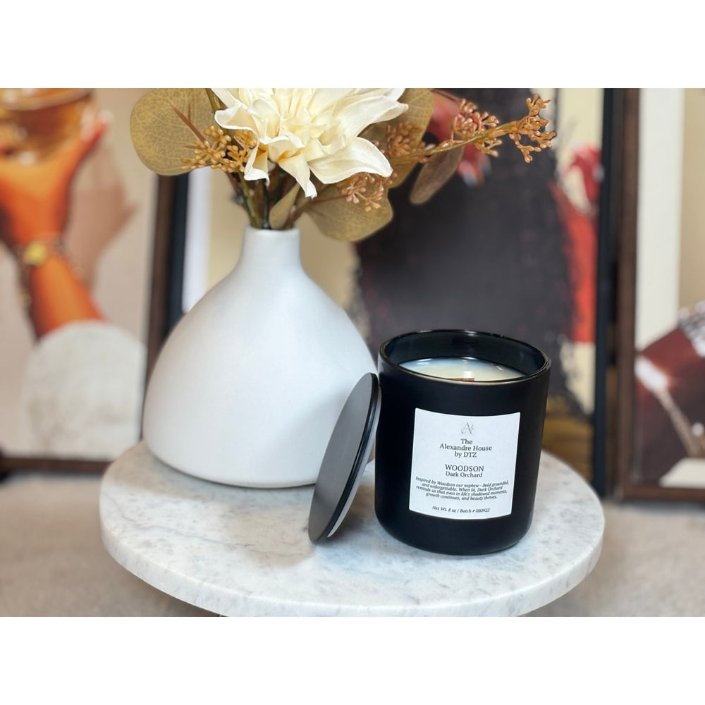 Dark Orchard | Signature Candle (8 oz) — A mysterious, sultry luxury candle with a crackling wood wick