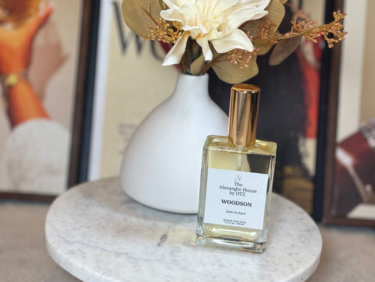Woodson | Dark Orchard Room & Linen Spray (3.4 oz) — A rich, exotic spray that adds warmth to any space