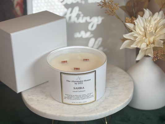 Sahra | Island Cashmere 18 oz Signature Candle - Luxe Box Included