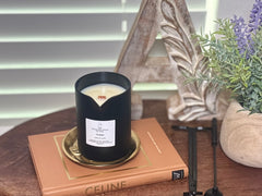 Torri | Ambered Vanille & Vanilla Massage Candle (8 oz) — A skin-loving blend of coconut soy wax, doubles as candle + moisturizer.