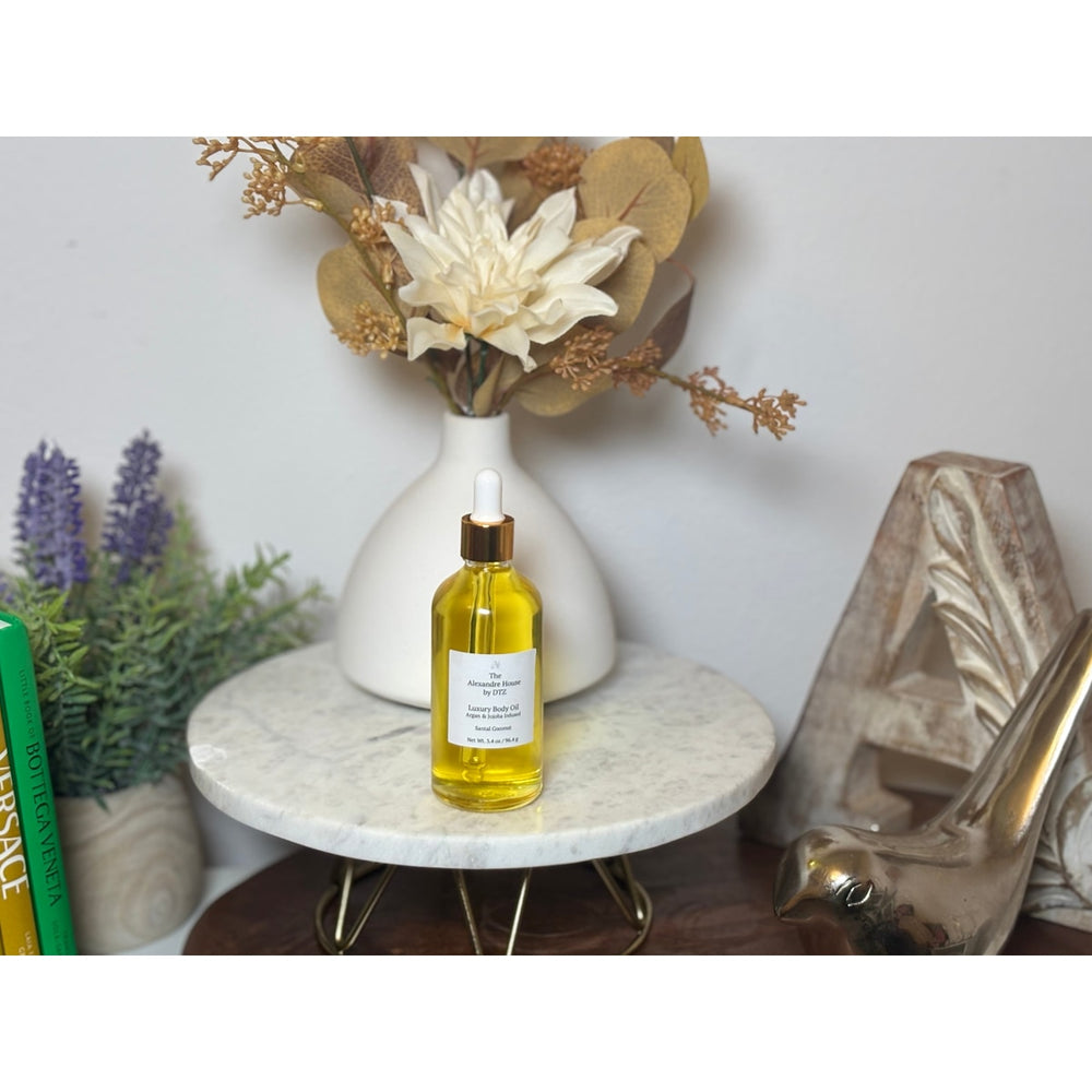 Teakwood | Luxury Body Oil (3.4oz ) lightweight luxury oil, available in shimmer or non shimmer