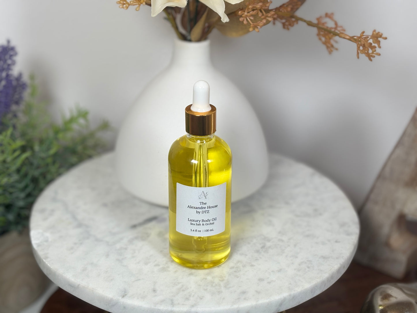 Sahra | Island Cashmere Body Oil (3.4 oz) - lightweight luxury oil, available in shimmer or non shimmer
