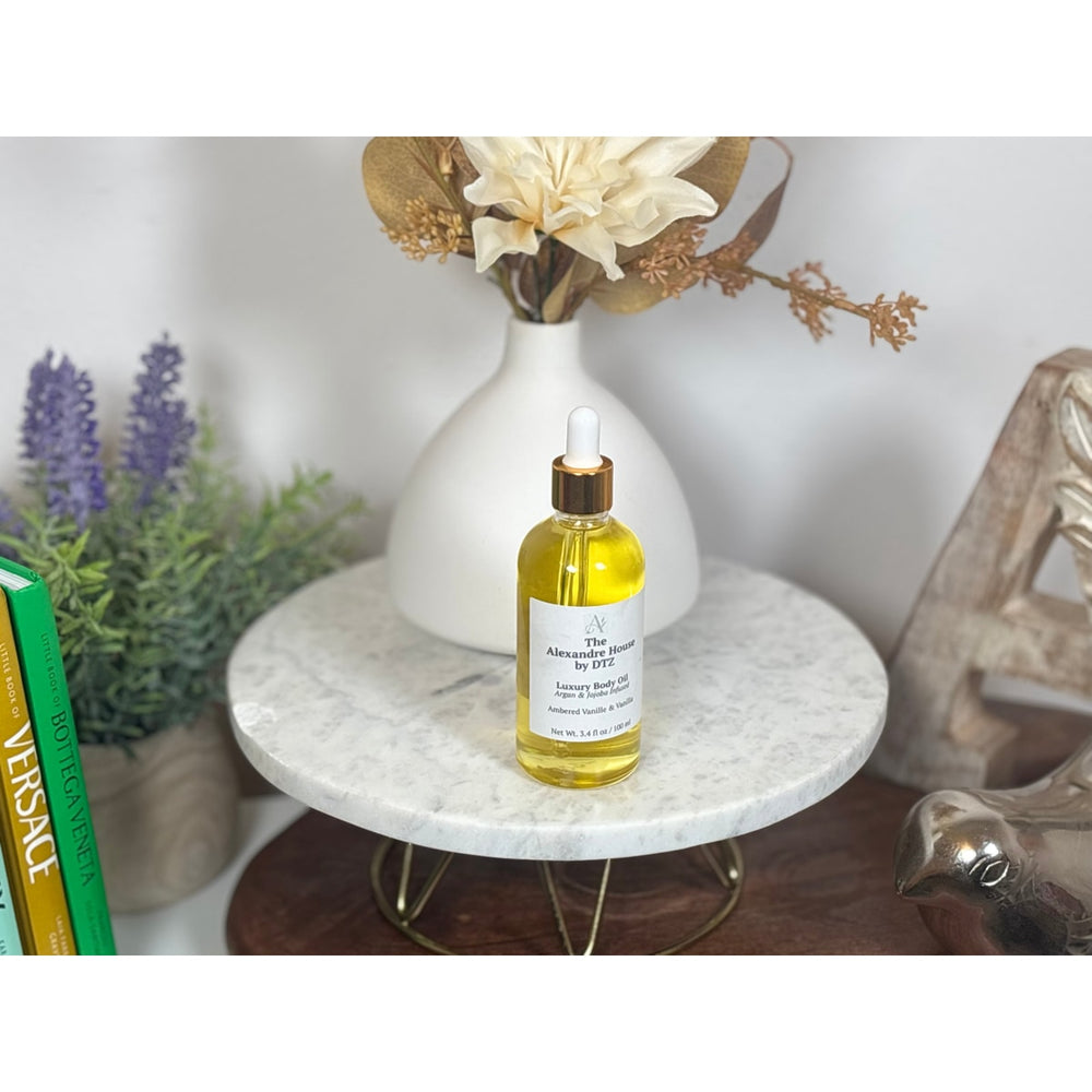 Dorian | Santal Coconut Body Oil (3.4 oz ) lightweight luxury oil, available in shimmer or non shimmer